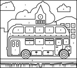 London Bus - Online Color by Number Page