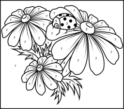 Camomile - Printable Color by Number Page